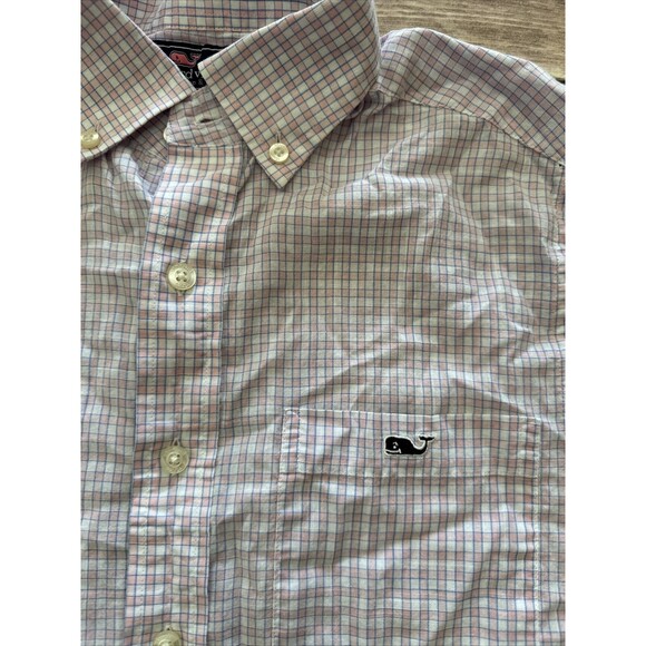 EUC Vineyard Vines Men's Pink Checked LS Button-Down Slim Fit Tucker Shirt sz XS - Picture 2 of 7